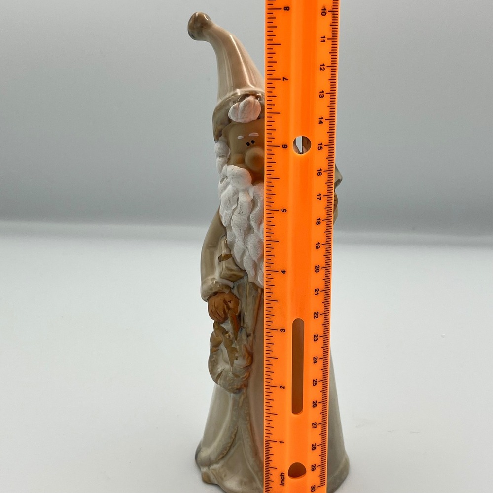 Santa Gnome Figurine with Christmas Tree Ceramic Holiday Decor Vintage - Picture 7 of 8